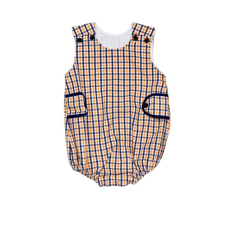 Navy/Orange Gingham Bubble