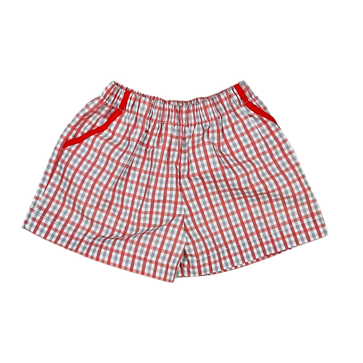 Red/Grey Gingham Shorts