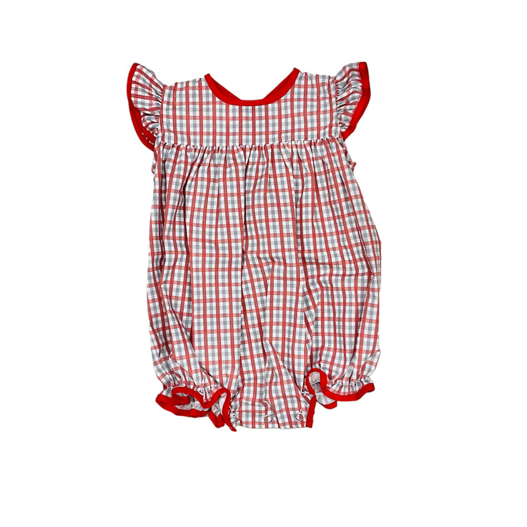 Red/Grey Gingham Ruffle Bubble
