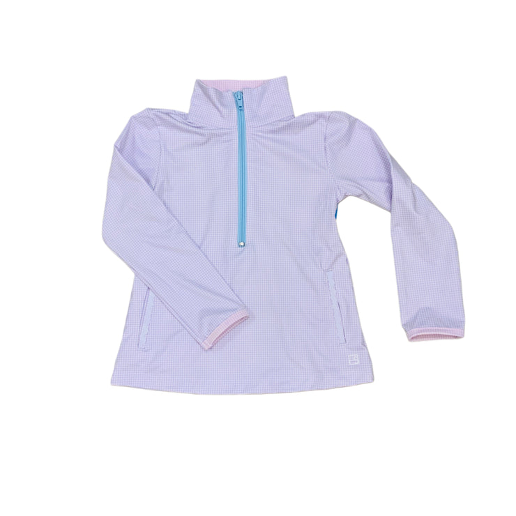 Heather Half Zp Pur/Pk/Bl