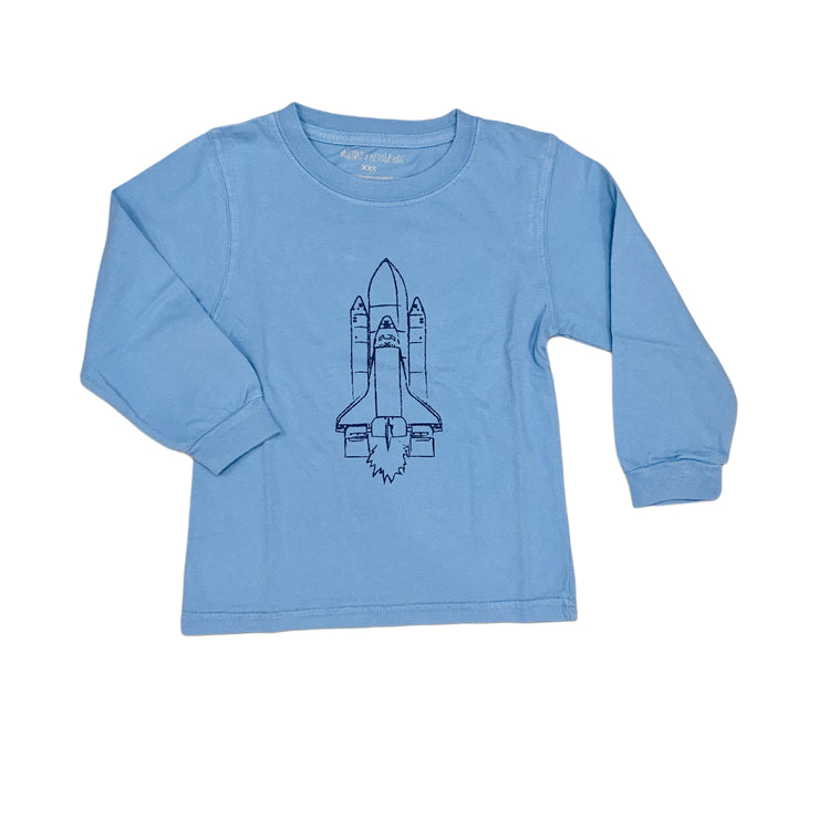 Denim Blue Rocket Ship LS T-Shirt