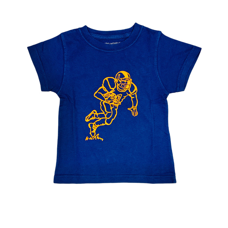 Navy/Orange Football Player T-Shirt SS