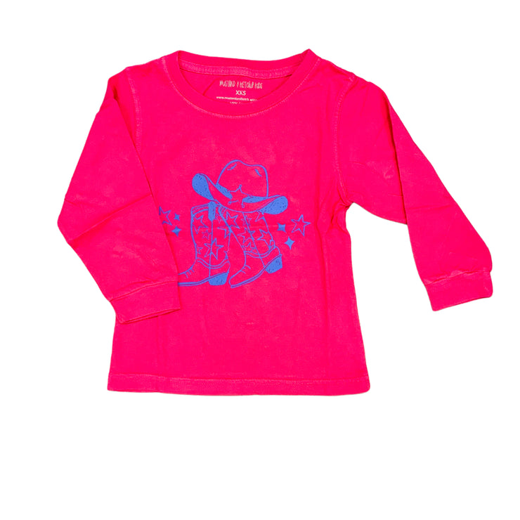 Pink Cowgirl Boots Era T-Shirt LS