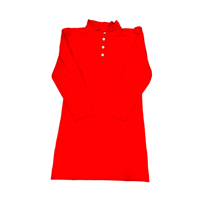 Red L/S Hastings Polo Dress