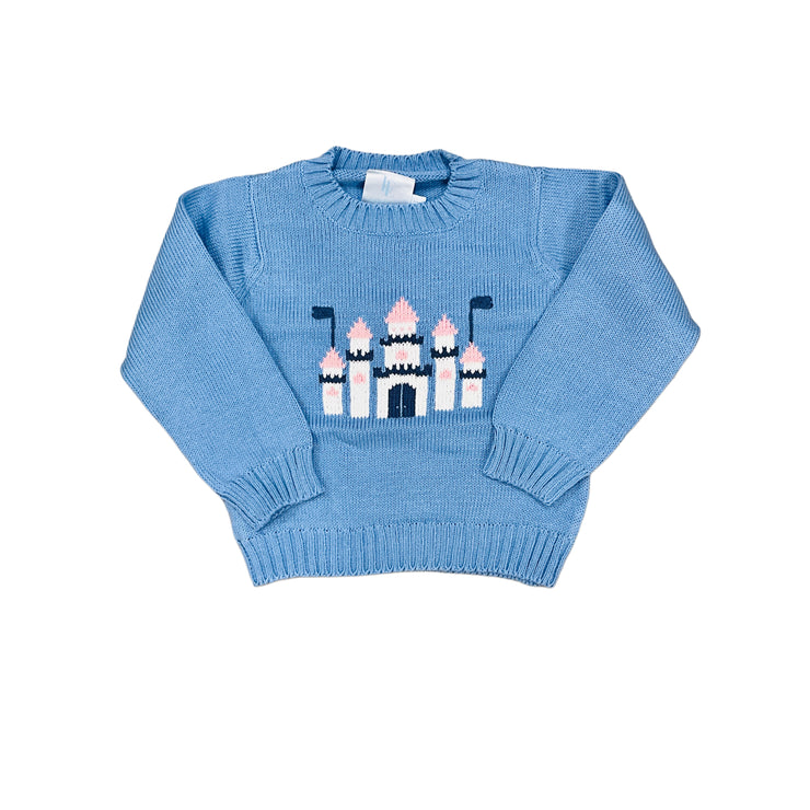 Lt Bl Intarsia Castle Sweater