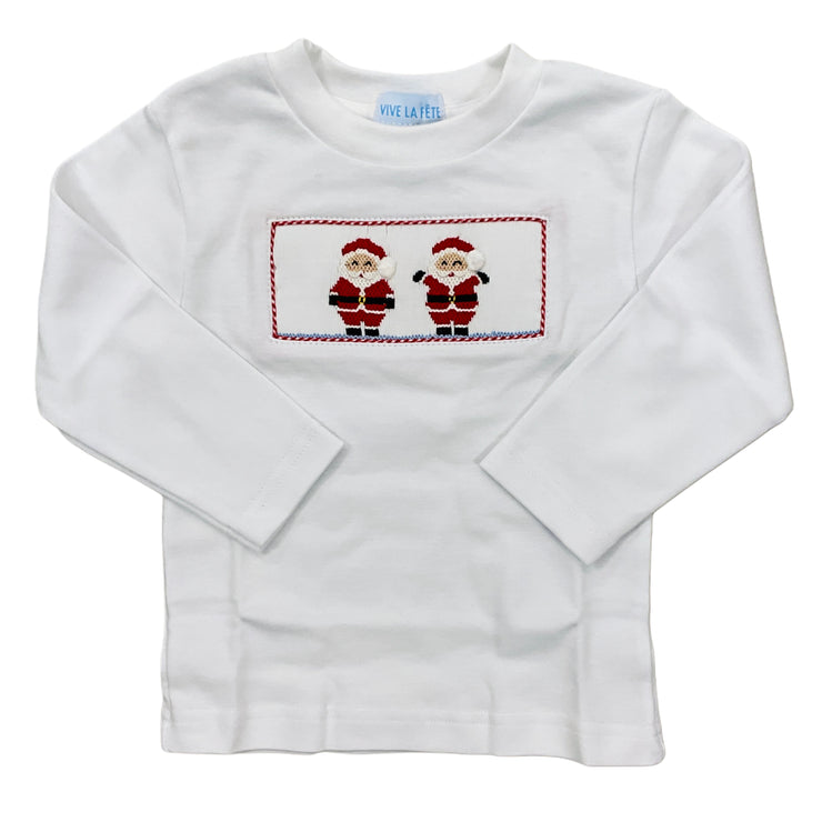 White Santa Smock Knit LS