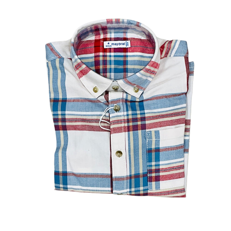 Wine LS Check Shirt