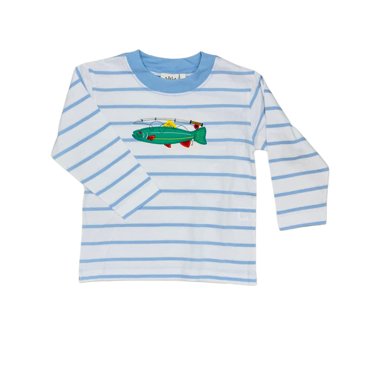 Trout/Rod Sky Stripe Tee 25