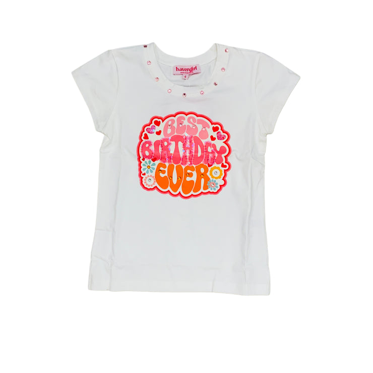 Ivory Best Bday Cap Tee