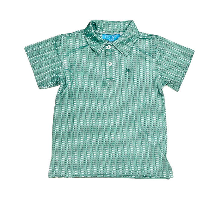 Fish/Green SS Perf Polo
