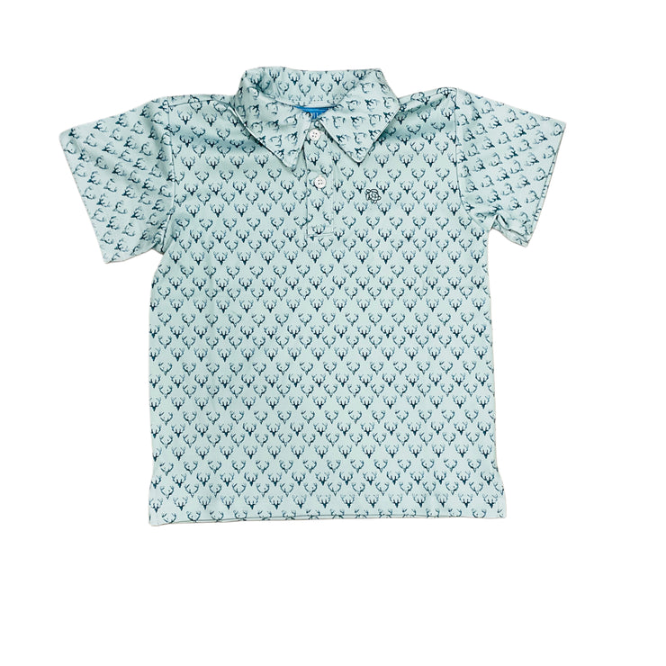 Antlers On Green SS Perf Polo