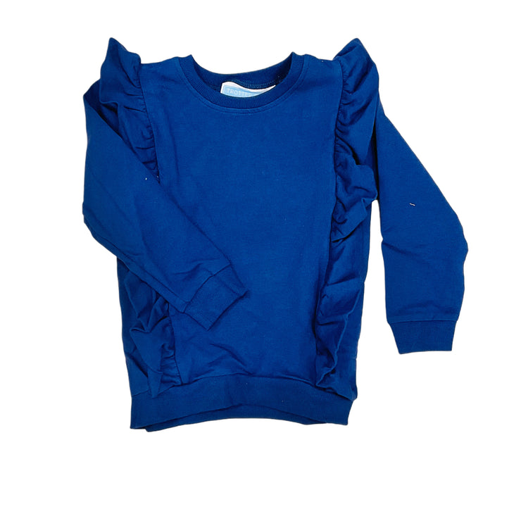 Navy Laura Ruffle Pullover
