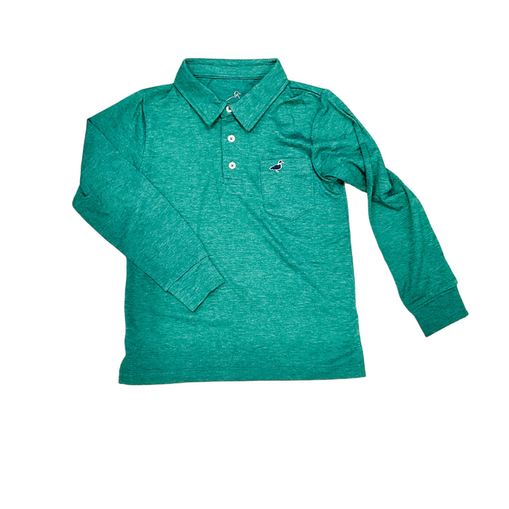 Hunt Grn Harrison Pock LS Polo