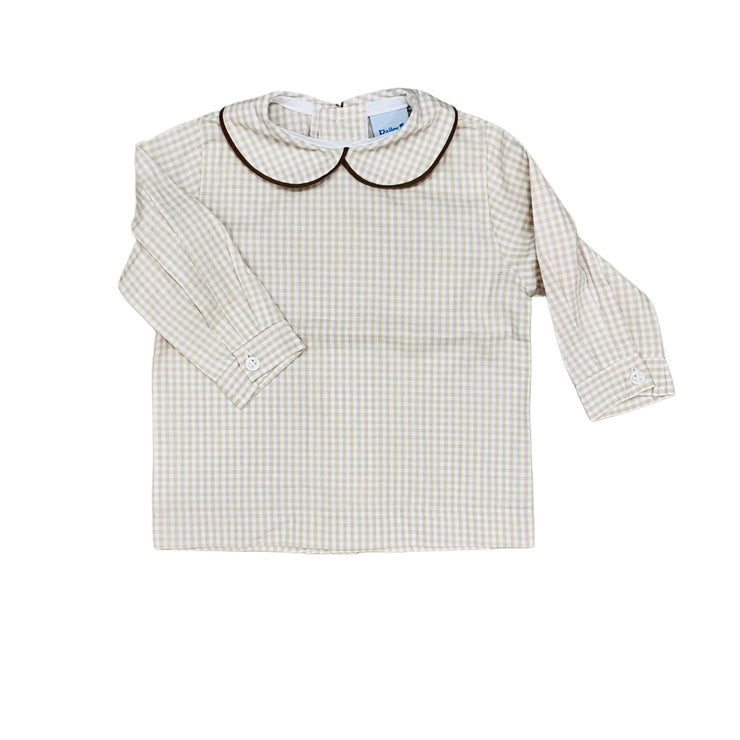 Khaki Check Piped Shirt