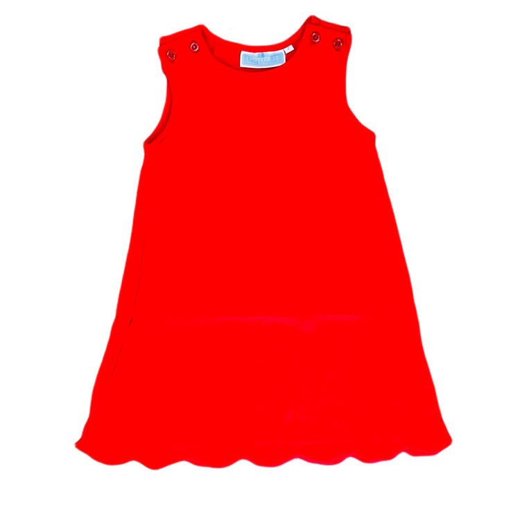 Scalloped Jumper-Red