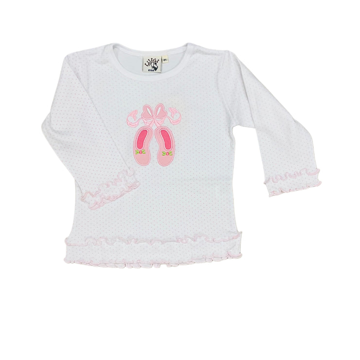 Ballet Slippers Pk Dot Top 25