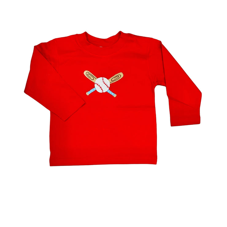 Red Baseball & Bats Tee 25