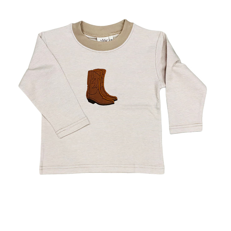 Cowboy Boots Sand Stripes Tee.