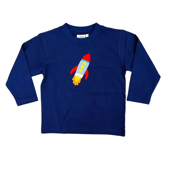 Rocket Ship D Royal Tee 25