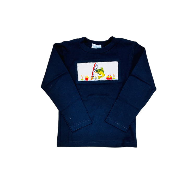 Navy Fishing Smock Knit LS