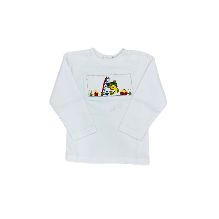 White Fishing Smock Knit LS