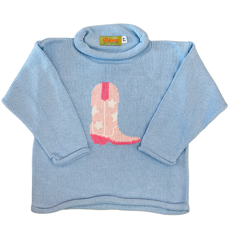 Cow Girl Boot Sky Sweater 25