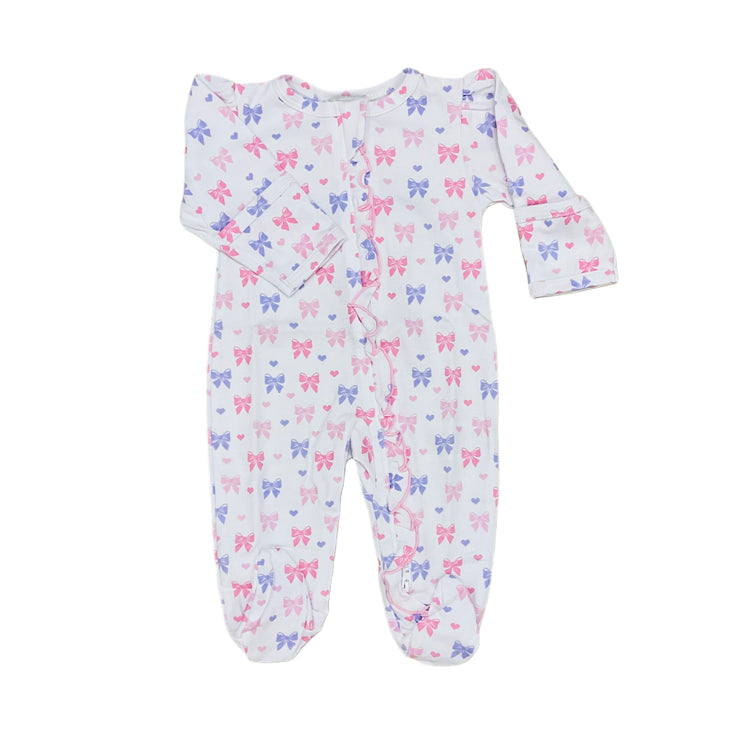 Billowy Bows Zip Footie