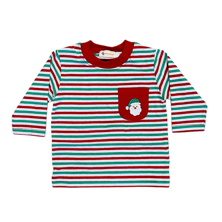 Santa Head Kelly Stripe Tee