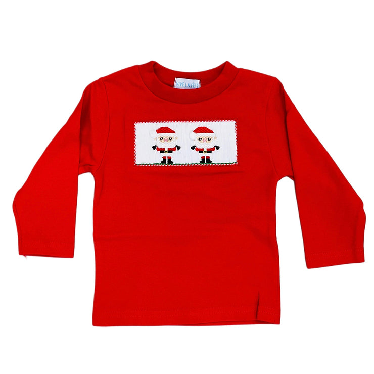Santa Smk Red LS Tee