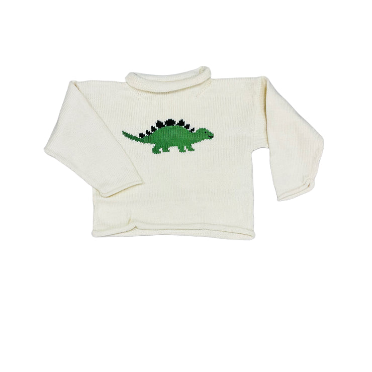 Stegosaurus Ivory/Avocado Sweater