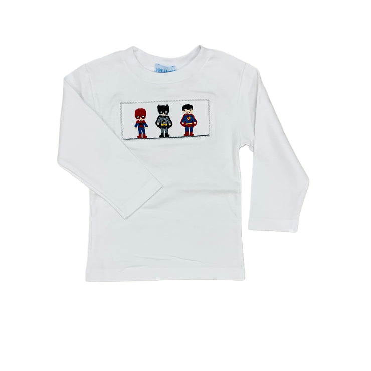 Super Hero Wh LS Tee