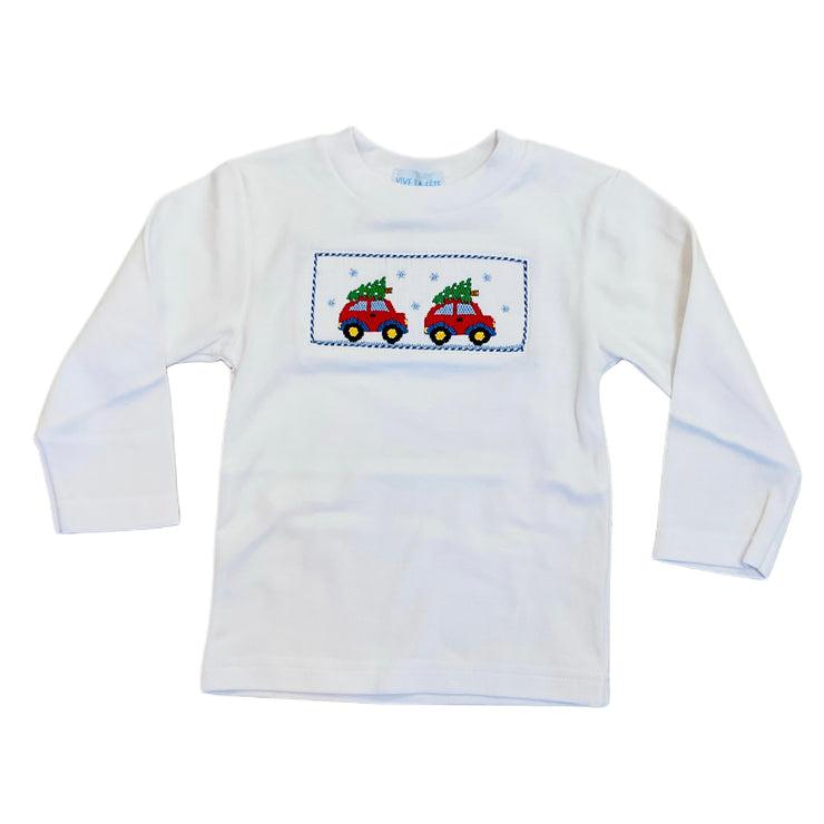 Cmas Car Smk Wh LS Tee