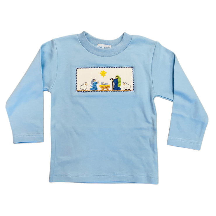 Nativity Smk Lt Bl LS Tee