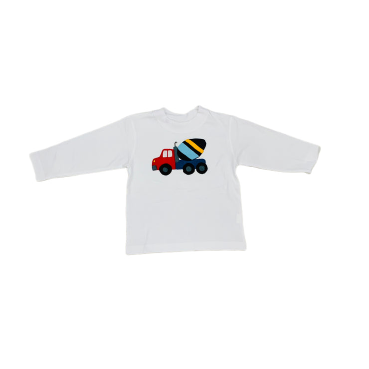 Cement Truck White Tee LS 24