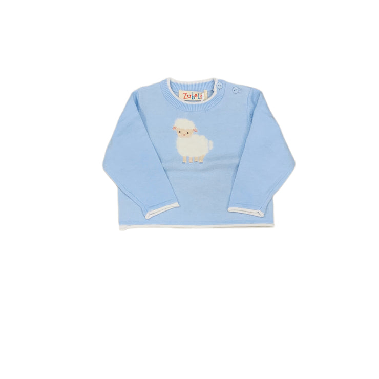 Blue Fuzzy Lamb Sweater