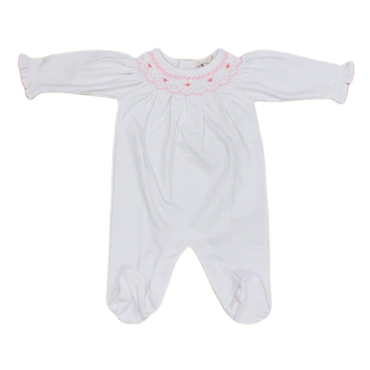 White/Pink Smock CLB Fall Footie