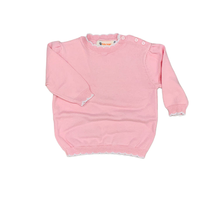 Pink/White Scallop Sweater