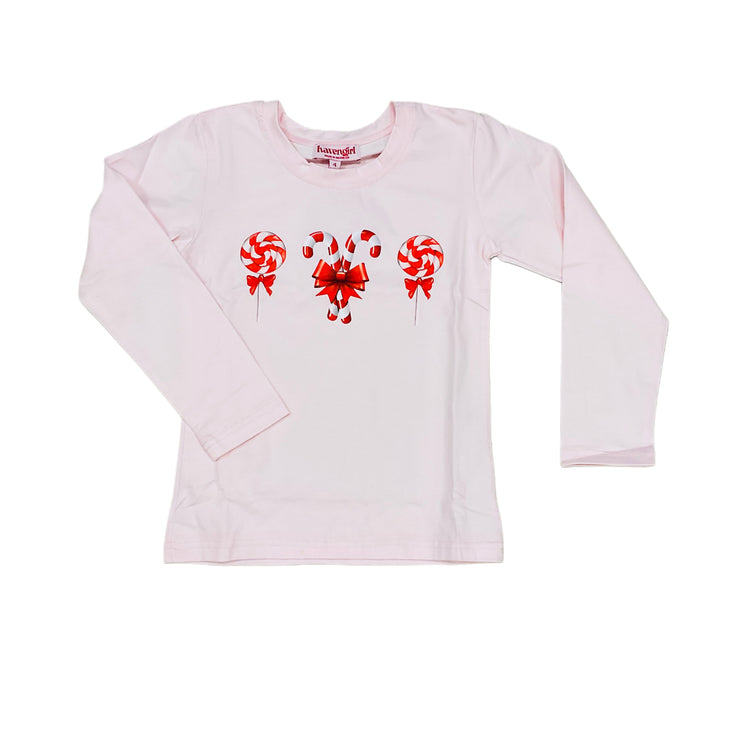 Blush Pk Candy Lolly LS Tee