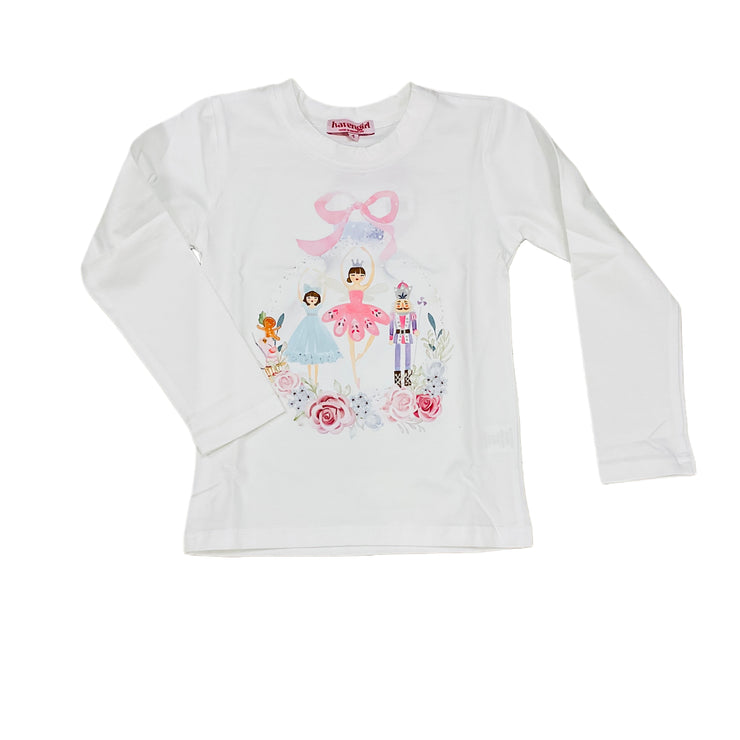 White Ornament LS Tee