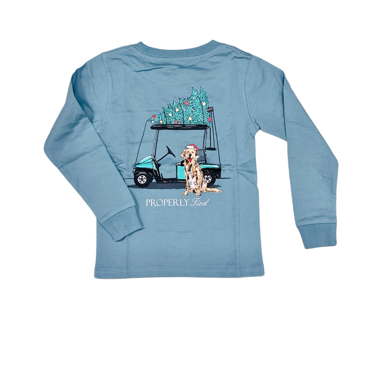 Steel Blue Santa Caddy LS Tee