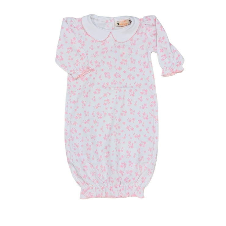 Pink Flower Cluster Ruffle Sack