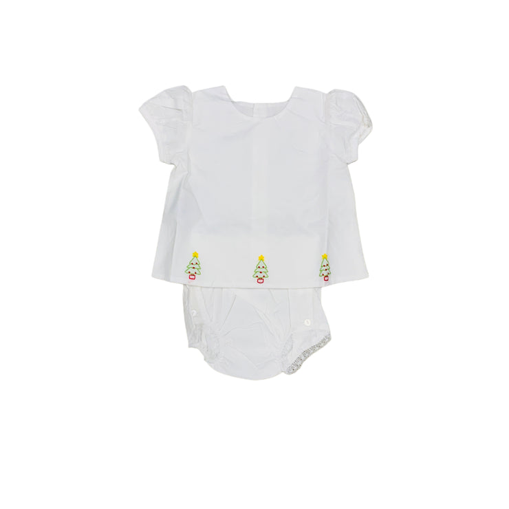 White Bailey Girl Diaper Set