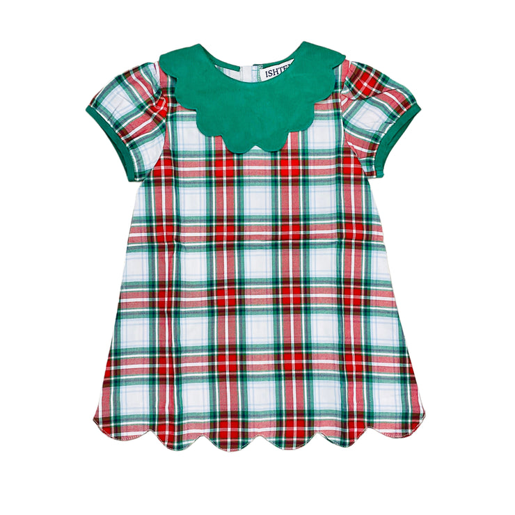 Red/Green Plaid Dress Ishtex