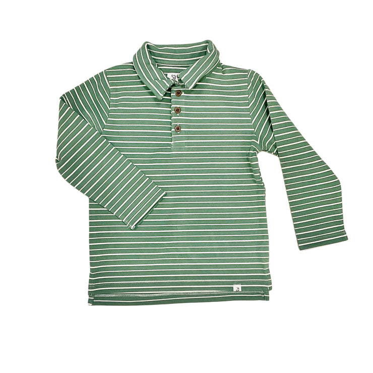 Spencer Forest/Cream LS Polo