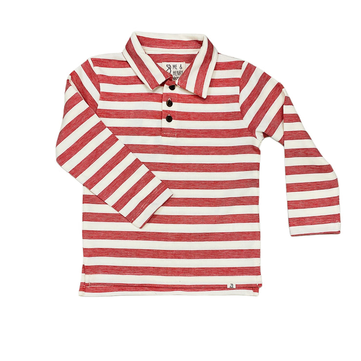 Midway Rust/Cream LS Polo