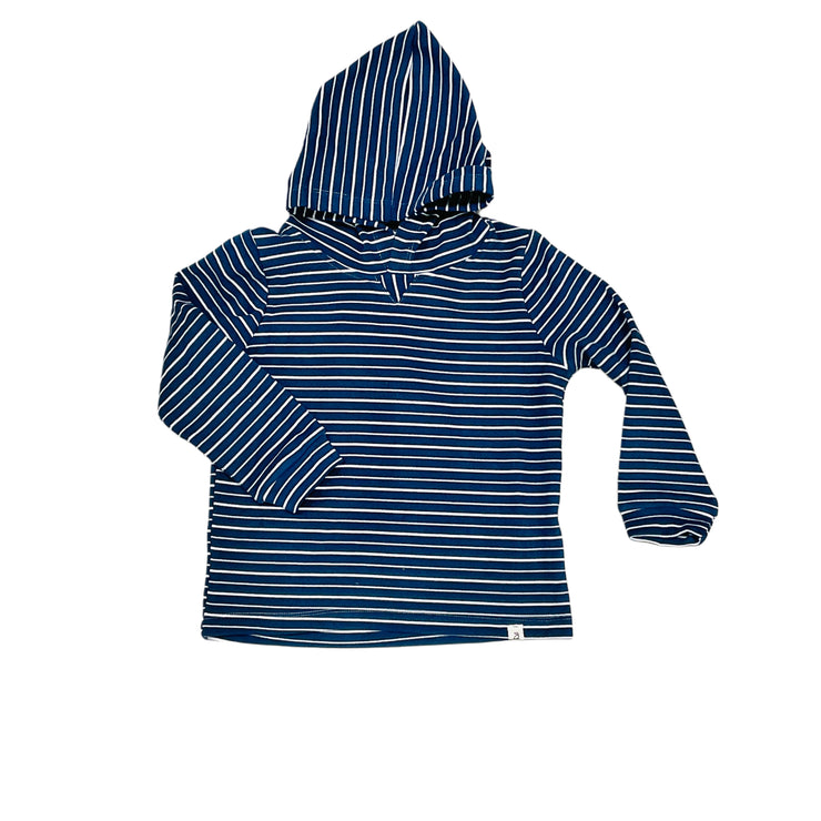 Roger Navy/White Hooded Top