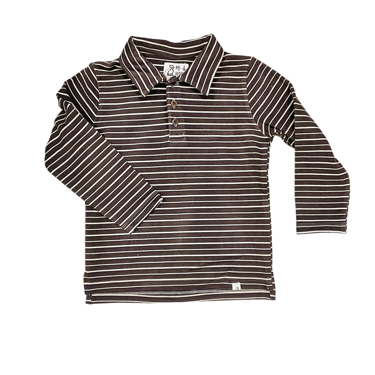 Spencer Brown/Beige LS Polo