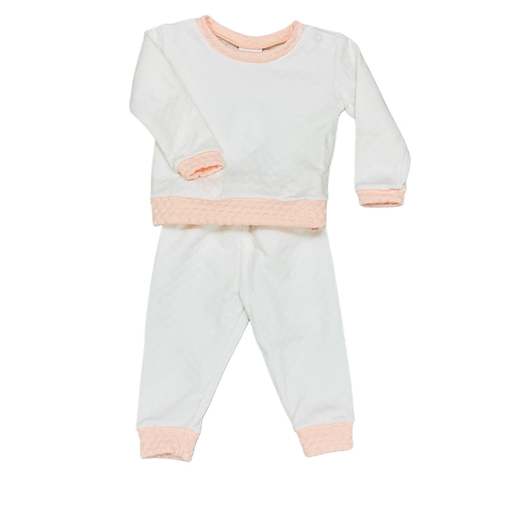 Wh/Pk Quilted Sweatsuit