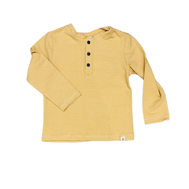 Adams Gold/White Henley Top