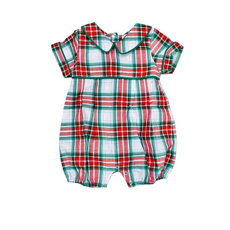 Rd/Gn Plaid Romper Ishtex